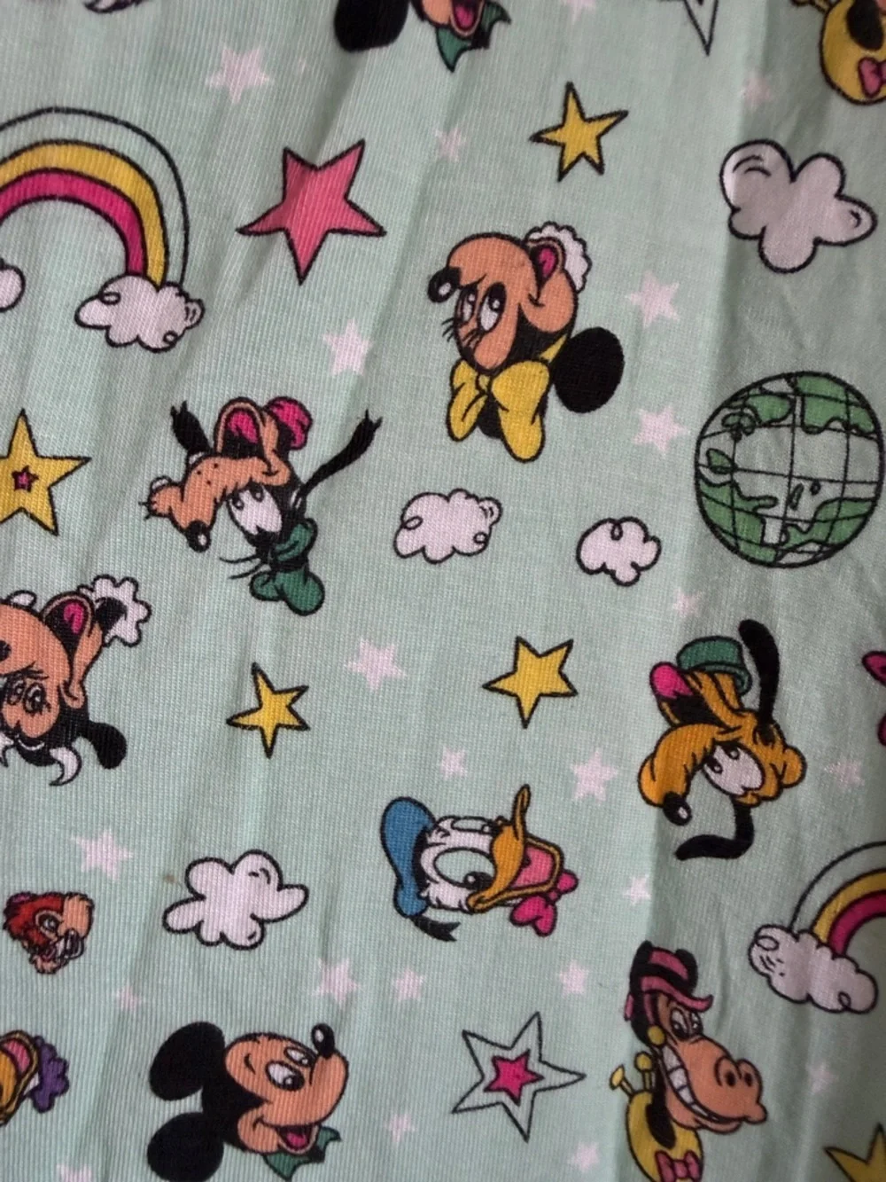 Disney Mint Green Mickey & Friends Short Sleeve Pajama Set - Picture 3 of 3